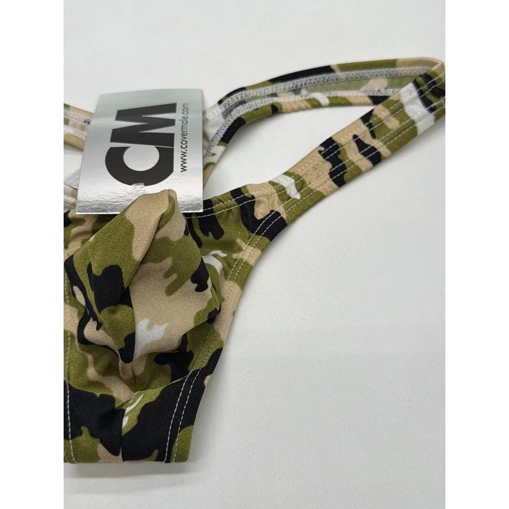 Cover Male Mens Camouflage Pouch Enhancing Thong Underwear Green Size L 202